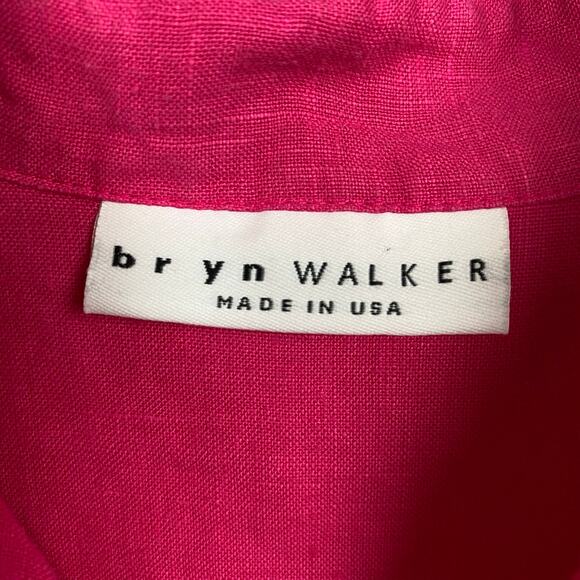 Bryn Walker Hot Pink Linen Button Up Shirt Sz.XL - Picture 5 of 12